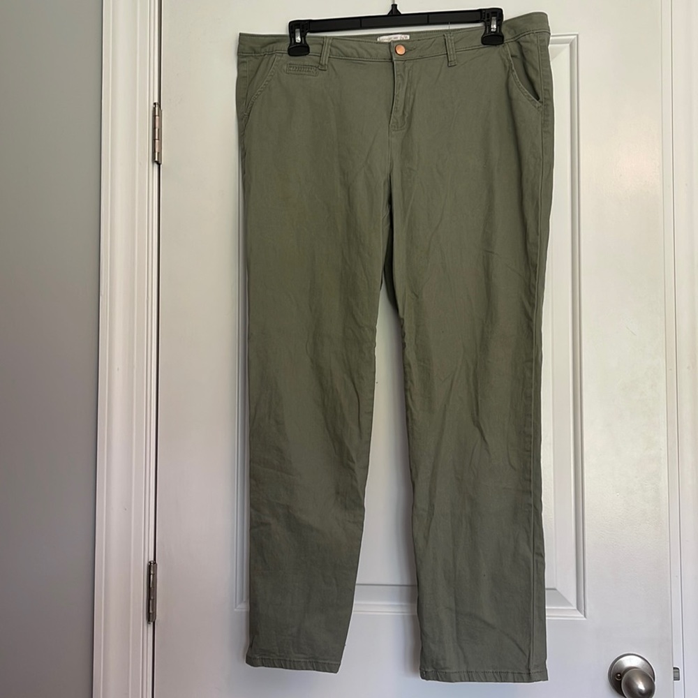 Sage green straight leg pants